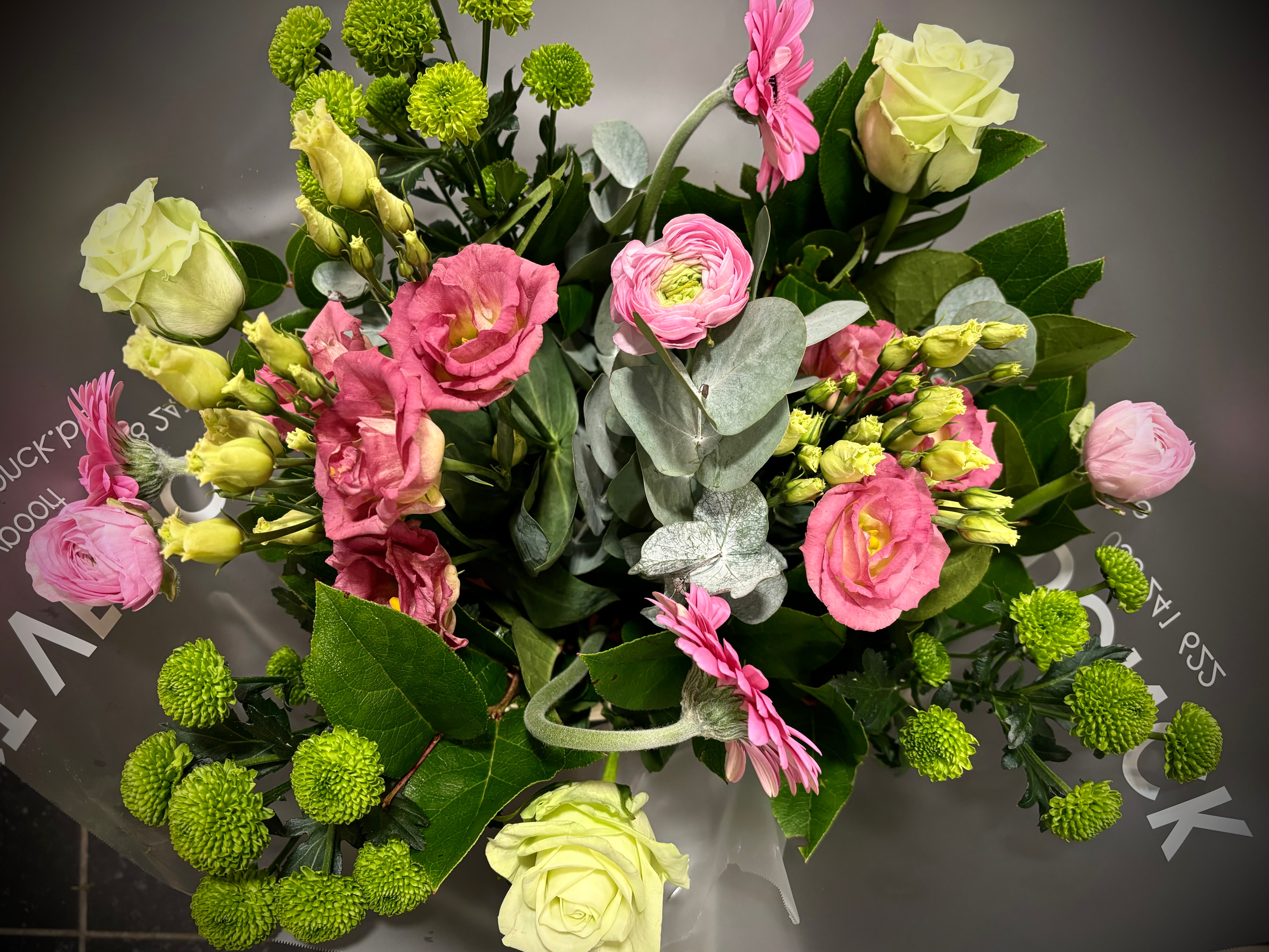 Boeket fris roze groen