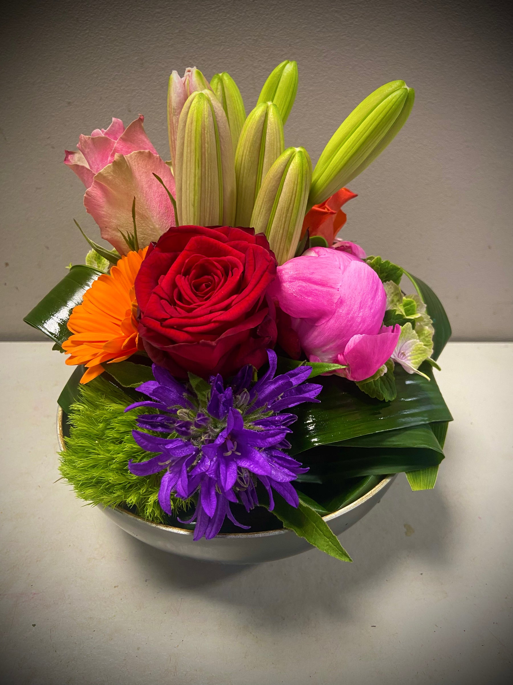 Bloemstuk fluweel fleurig