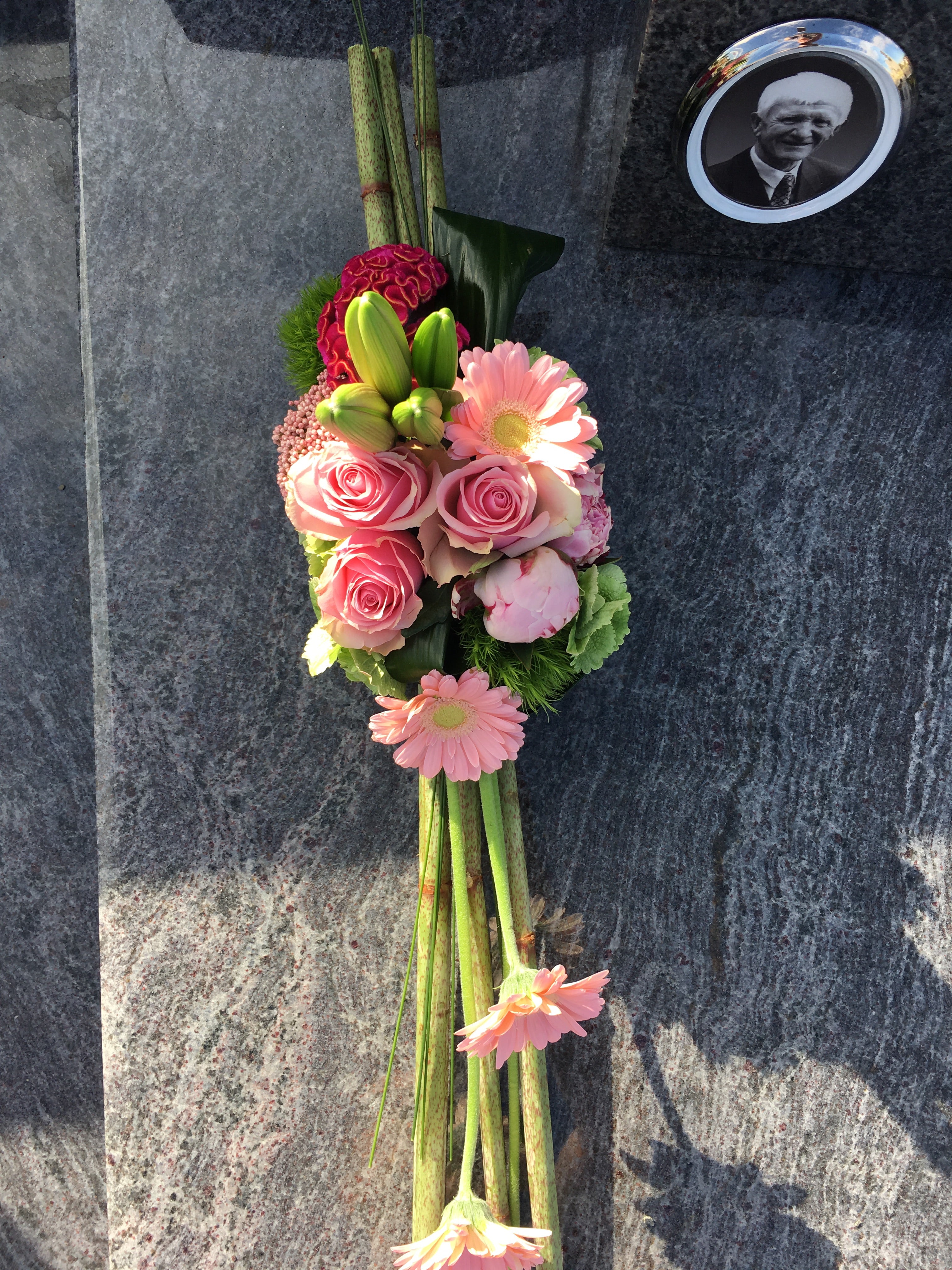 bloemstuk simpel roze