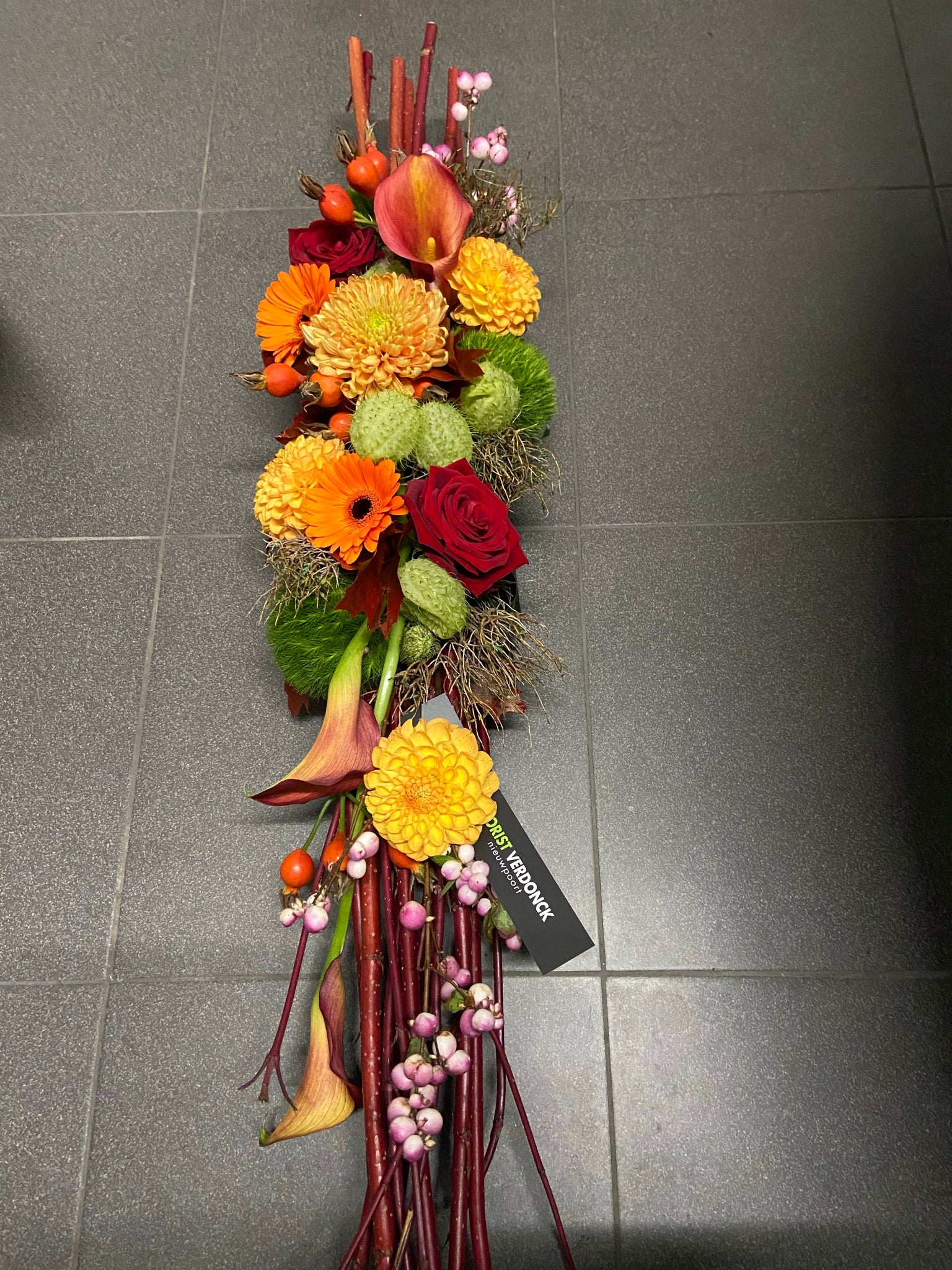 Bloemstuk langwerpig multi color herfst