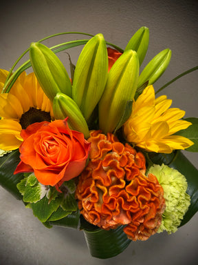 Bloemstuk langwerpig oranje-geel